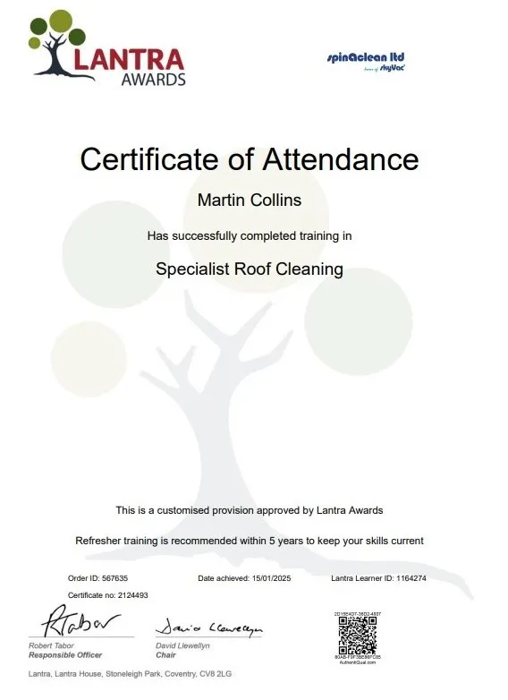 Lantra Award Certificate of Attendance